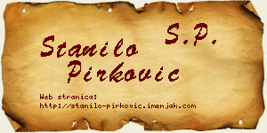 Stanilo Pirković vizit kartica